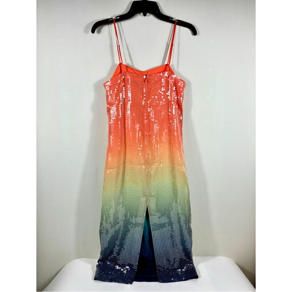 Veronica Beard Leda Sequin Midi Dress Ombre Multi 4 6 NWT Gradient Column Glam - Picture 5 of 17